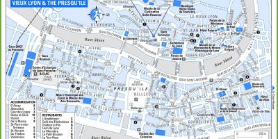 خريطة المدينة القديمة في ليون فرنسا