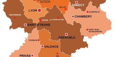 المنطقة ليون فرنسا خريطة