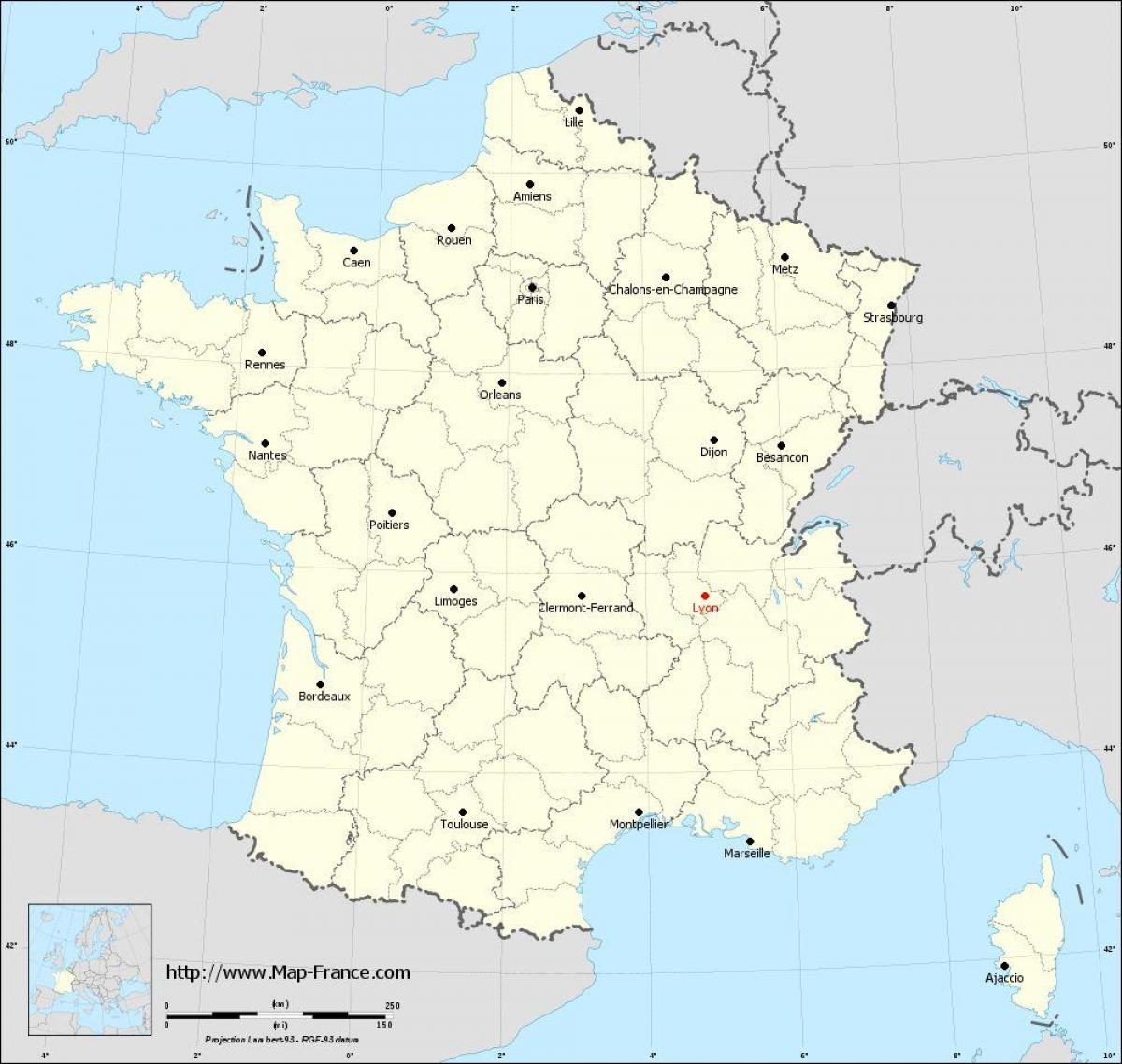 أين ليون في فرنسا خريطة