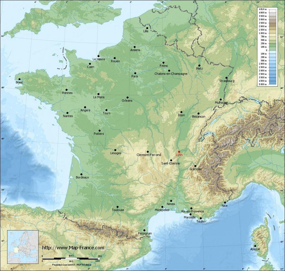 خريطة ليون الجغرافية