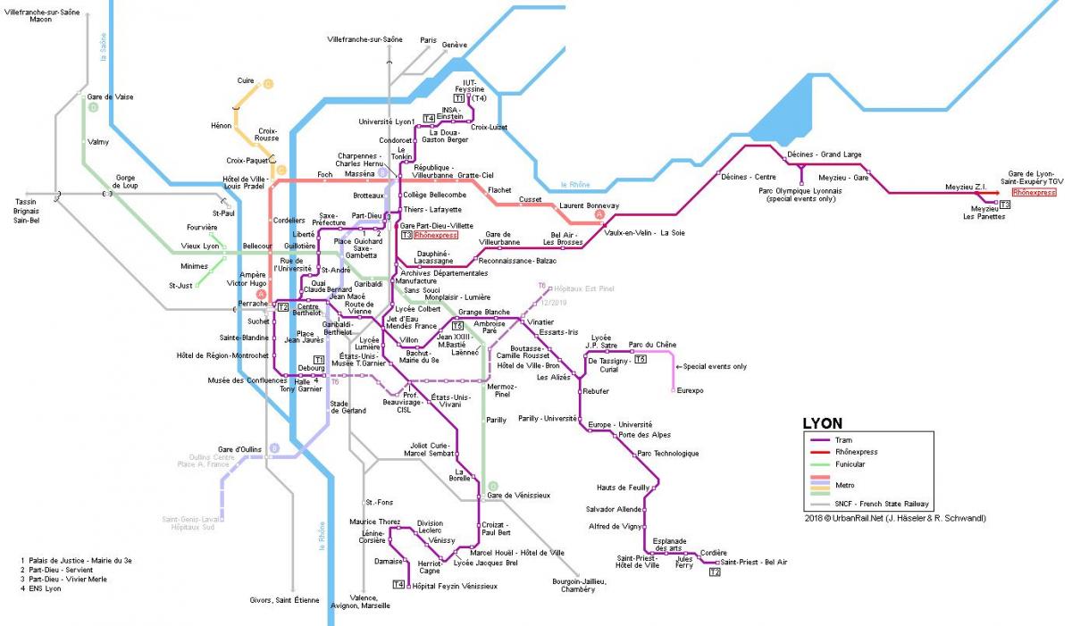 ليون السكك الحديدية خريطة