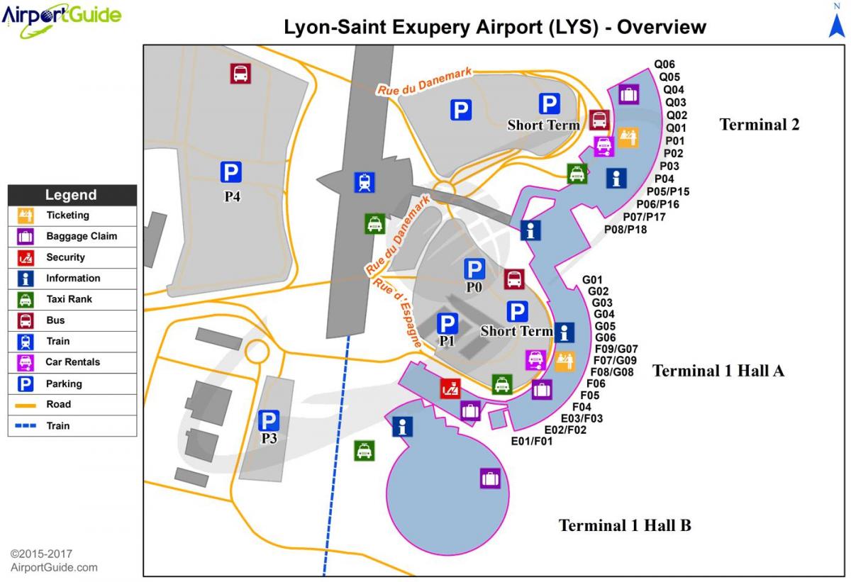 فرنسا ليون مطار خريطة